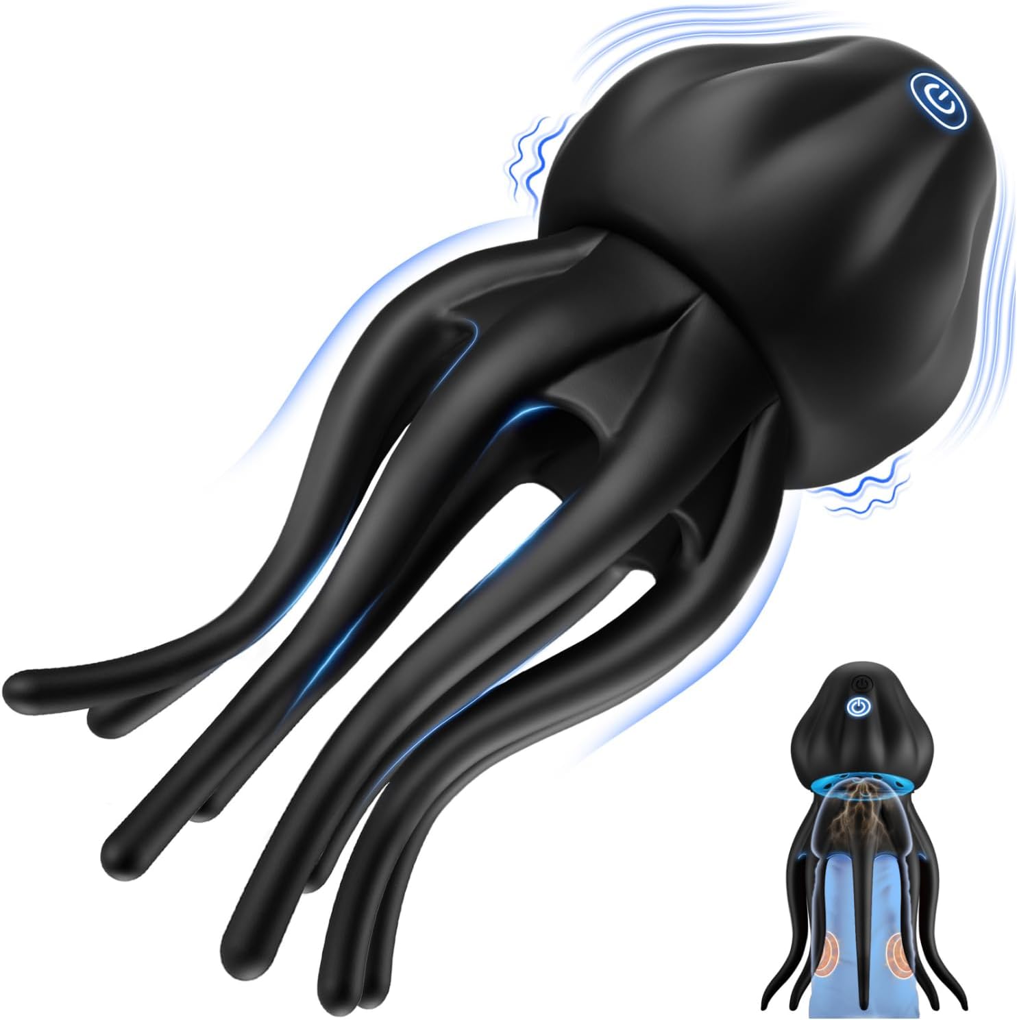Sex Toys for Men Penis Vibrator - Upgraded Larger Male Masturbator Sex Toy with 10 Powerful Vibrating Modes for Penis Clit Nipple Stimulation, 8-Tentacle Full Wrapping Adult Mens Sex Toys