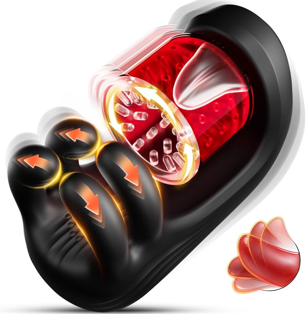 Male Masturbator Sex Toys for Men Penis Stroker - 360° Licking Glans Mens Vibrator with 9 Rotating & Clamping & Vibrating Modes, Penis Trainer Masturbators Blowjob Toy Adult Sex Toys for Men Couples