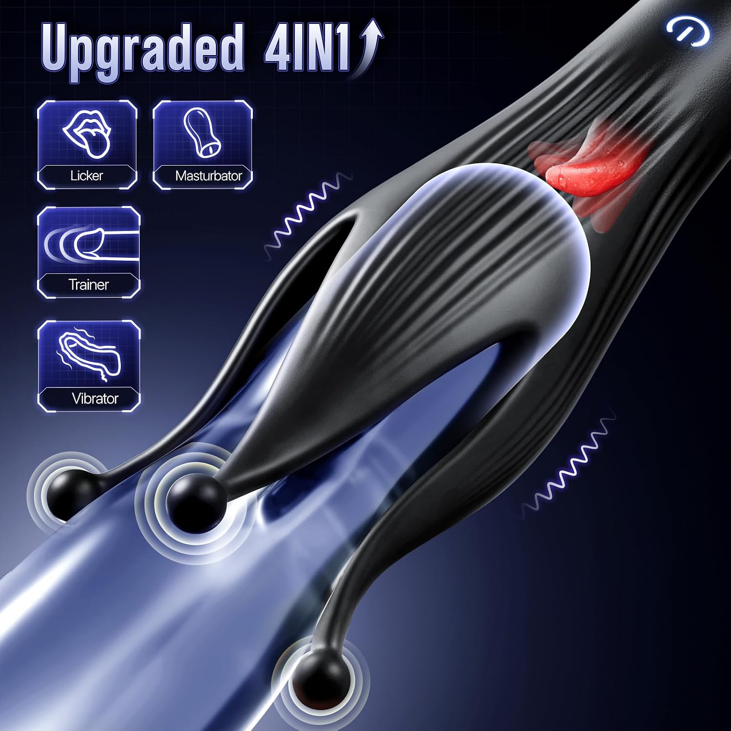 Male Sex Toy Penis Vibrator - Male Masturbator Sex Toys for Men Stroker with 10 Licking & Vibrating for Glans Nipple 360° Wrapped Stimulation, Tentacle Vibrator Adult Toy Mens Sex Toys