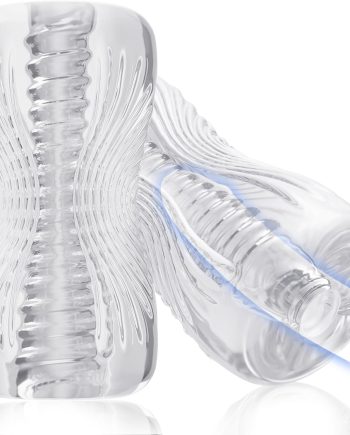 Male Masturbator Sex Toys - Adult Sex Toy , TPE Male Masturbation Sleeve, Penis Training Sex Toy for Men, 3D Realistic Texture Spiral Tunnel Stroker, Couple Sex Toys & Game (Clear)