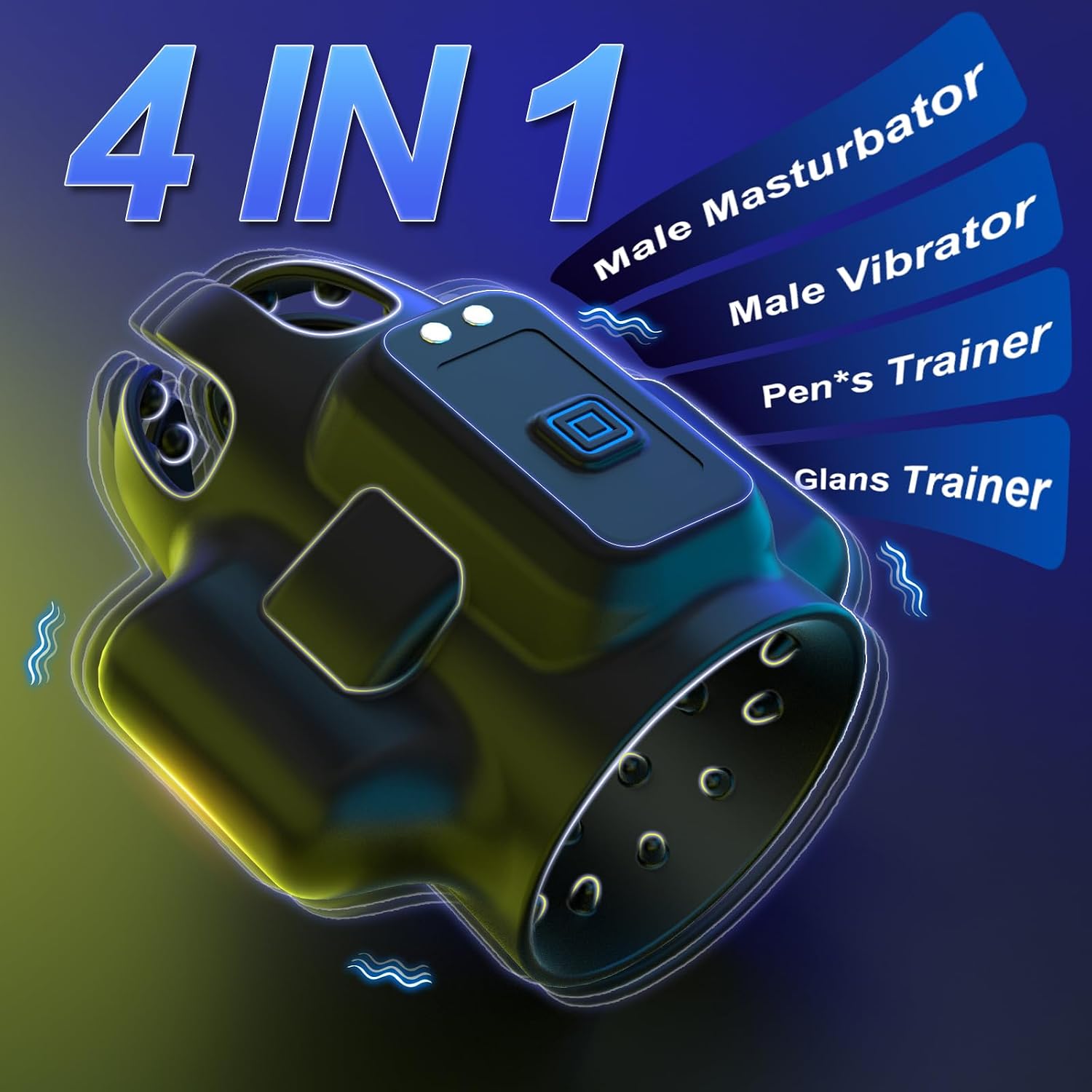 Male Sex Toys for Men - Male Masturbator Penis Vibrator Glans Stroker with 10 Vibrating & 3 Motors, Adult Toy with Massage Oils for Prolong Endurance Medium Size