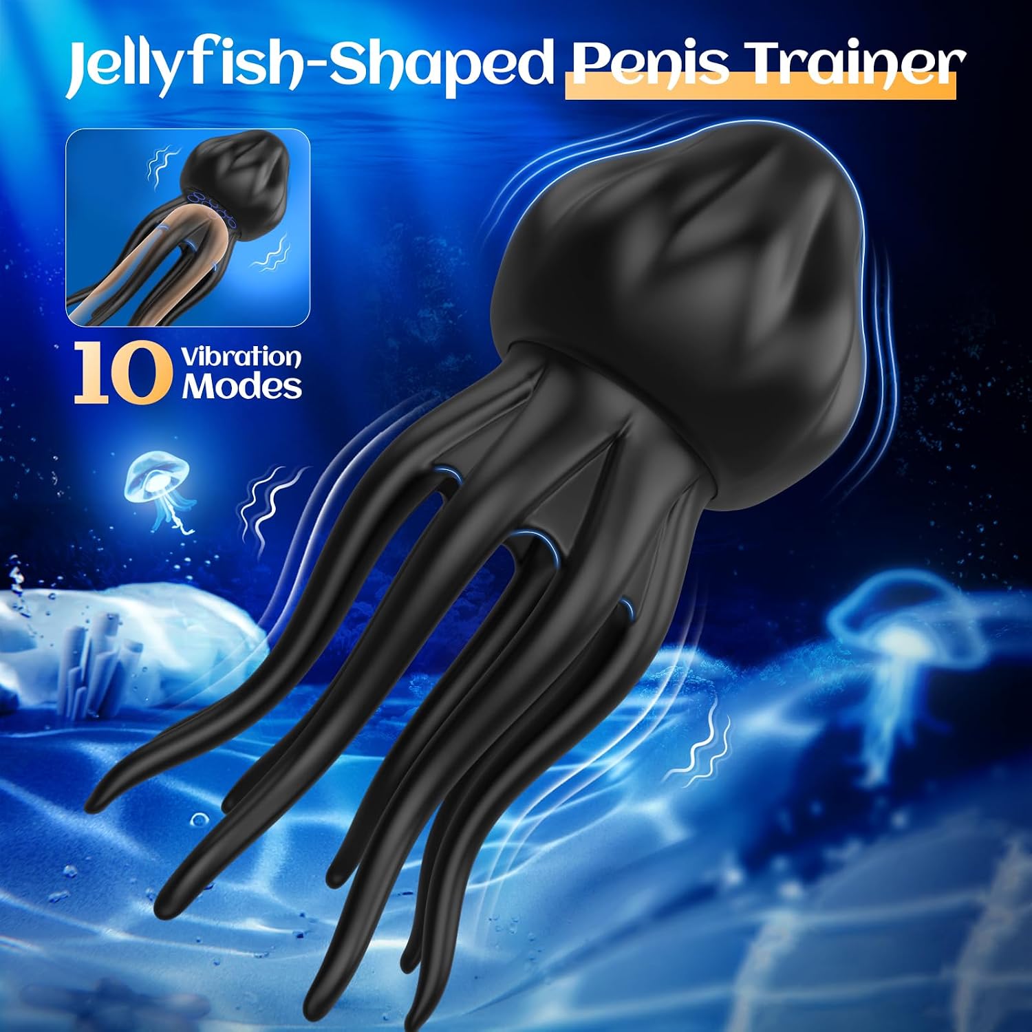 Sex Toys for Men Penis Vibrator - Upgraded Larger Male Masturbator Sex Toy with 10 Powerful Vibrating Modes for Penis Clit Nipple Stimulation, 8-Tentacle Full Wrapping Adult Mens Sex Toys