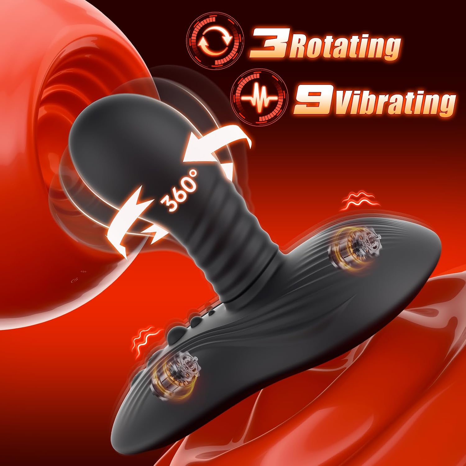 Prostate Massager Anal Dildo Anal Toys, Riding Grinding Dildos Adult Toys with 9 Rotating & Vibrating Suction Cup, Butt Plug Male Sex Toys for Men Sex Toy Anal Plug G Spot Vibrator New